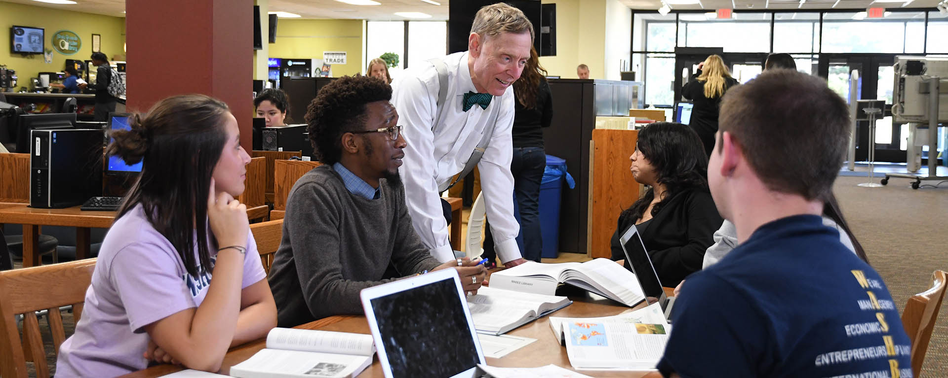 President Farley interacting with students